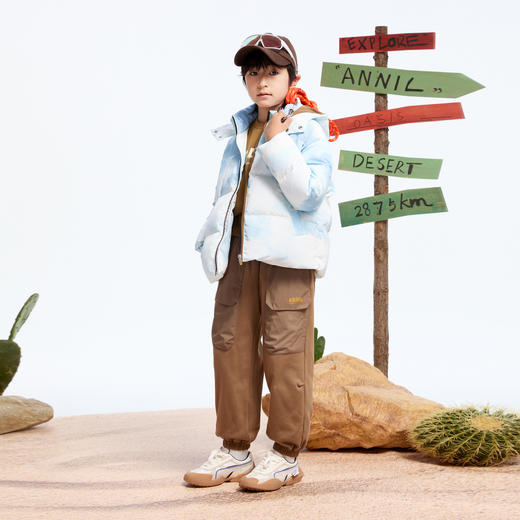 【轻暖】男童轻运动窄脚棉裤冬季新款安奈儿童装实体店同款AB446773 商品图3