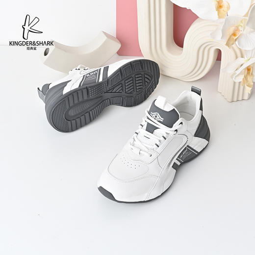 经典鲨2024年秋季新款韩版男士拼色休闲跑步鞋平底鞋KW270-D33031 商品图3