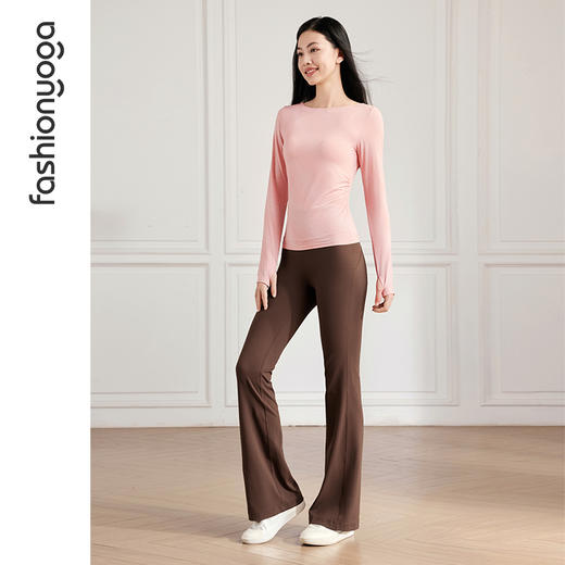 凡圣瑜伽 一字领抽褶瑜伽长袖F14363 商品图10