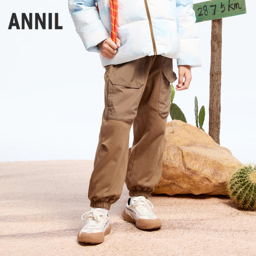 【轻暖】男童轻运动窄脚棉裤冬季新款安奈儿童装实体店同款AB446773 商品图2