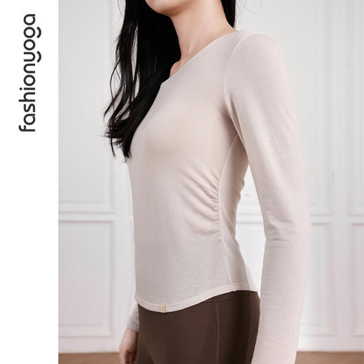 F14357休闲抽褶羊毛长袖 商品图8