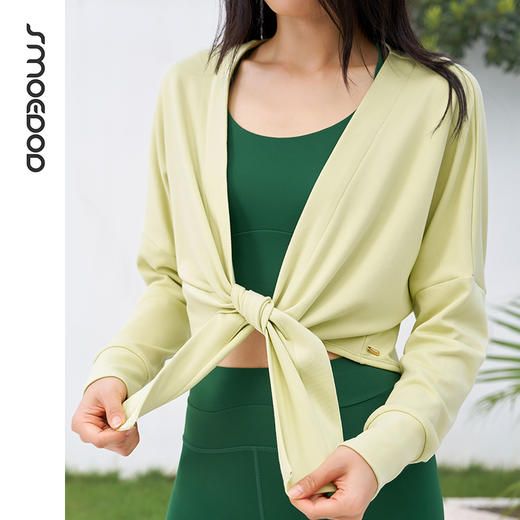 SMOEDOD/水沐伊朵瑜伽开衫交叉绑带设计柔软亲肤简约百搭50126 商品图1