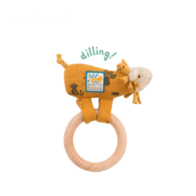 法国 Moulin Roty 猴面包树下系列狮子小辣椒榉木手摇铃，高15厘米-669006