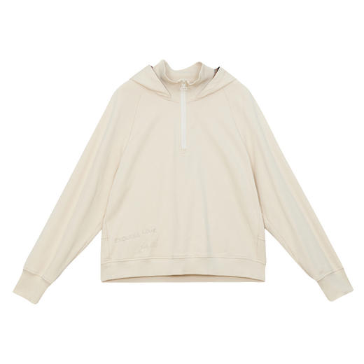 谜底连帽卫衣女2024冬新品简约休闲风双层领设计感上衣244MV1668 商品图4