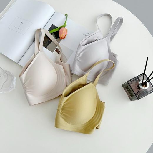 老米优品🎈3-5天。性价比nice~~《无痕固定杯果冻条褶皱文胸》👙舒适裸感，U型美背设计 NY240920A 商品图3