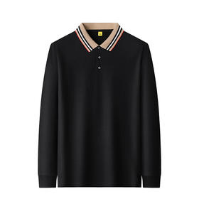 【100%丝光棉】【新款DG】大依优型大码长袖Polo衫翻领加肥加大肥佬休闲宽松透气上衣打底