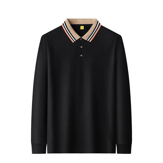 【100%丝光棉】【新款DG】大依优型大码长袖Polo衫翻领加肥加大肥佬休闲宽松透气上衣打底 商品图0