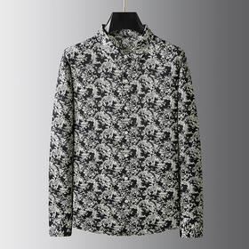 【100%棉】【新款DDA】大依优型大码花衬衫长袖衬衫翻领加肥加大肥佬休闲商务宽松透气上衣