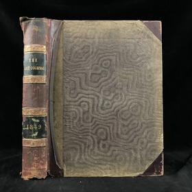 33*25cm！1849年 艺术杂志 数百幅版画插图 真皮精装大16开