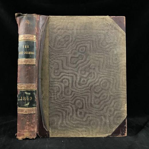 33*25cm！1849年 艺术杂志 数百幅版画插图 真皮精装大16开 商品图0