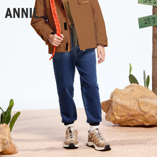 男童加绒保暖牛仔夹裤冬季新款安奈儿童装实体店同款AB446775 商品图0