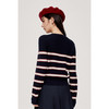 【严选】诗凡黎安可拉红条纹假两件针织衫24秋新款miu系羊毛知识分子上衣SF8131161 商品缩略图4