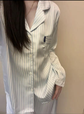 治愈条纹天丝睡衣