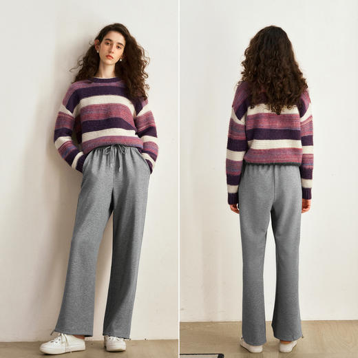 
OLrain欧芮儿美式高腰休闲裤女秋季2024年新款慵懒休闲宽松直筒裤 商品图1