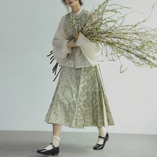 裁缝学苑AS336短马甲八分马面裙立领衬衫套装纸样女装三件套裁剪 商品图3