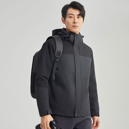 【四防&冲锋系列】圣得西三合一可拆卸摇粒绒内胆户外夹克外套男 商品图2