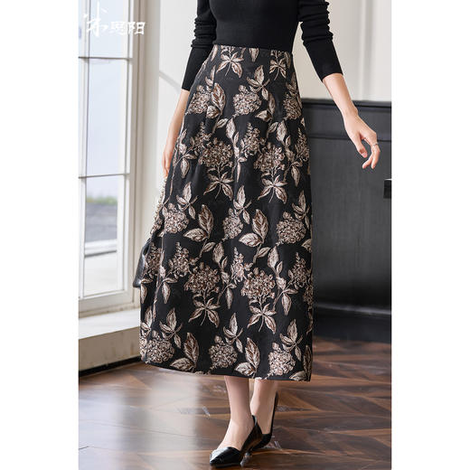 剩S 【现货】米思阳2026春季新品轻奢印花半身裙时尚优雅显瘦A字裙3950 商品图0