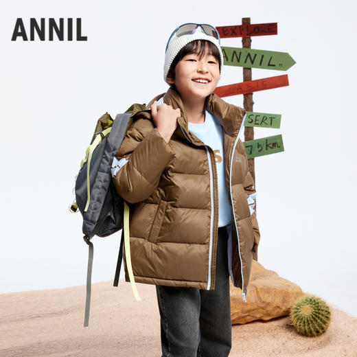 【轻暖0~10℃】男童三防中长款羽绒外套冬季新款安奈儿童装实体店同款AB445773 商品图2