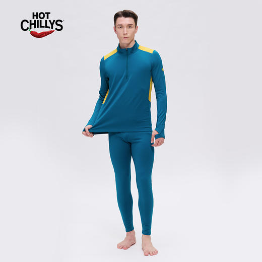 Hotchillys热椒8k保暖磨毛男士拉领上衣速干透湿滑雪功能内衣裤HCA9417/9415 商品图8