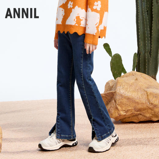 女童黑科技发热加绒牛仔冬季新款安奈儿童装实体店同款AG446804 商品图1