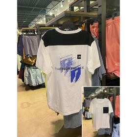 THE NORTH FACE/北面 男士夏季透气后背印花单口袋圆领短袖T恤