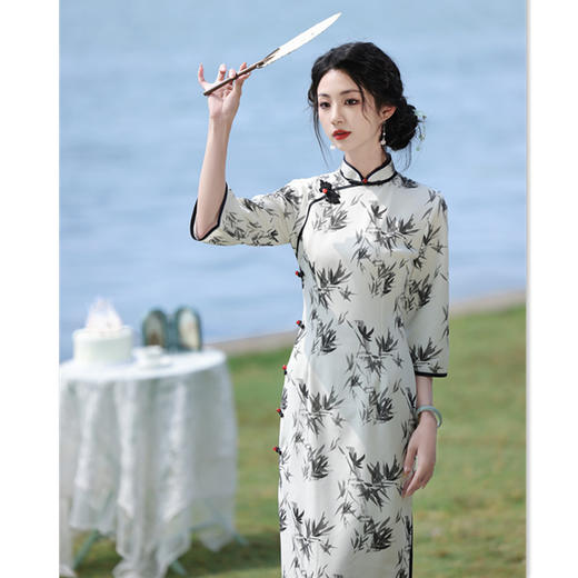 复古国风改良新中式，长款单层旗袍GX-312432 商品图1