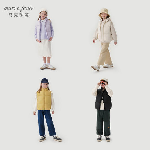【三防】马克珍妮男女童时尚立领加厚羽绒马甲2024年新款240925 商品图1