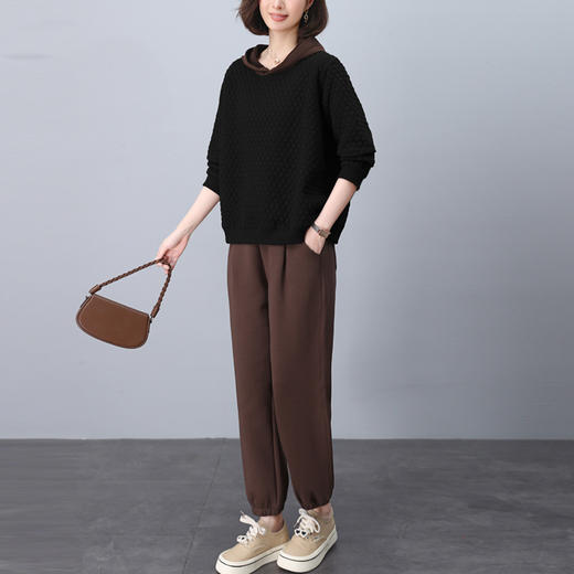 休闲运动套装时尚宽松显瘦，中年妈妈洋气减龄两件套HR-YJT16791 商品图3