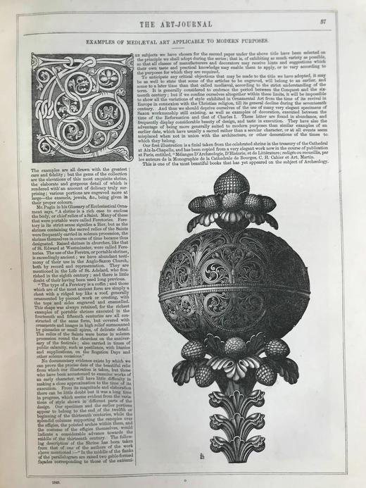 33*25cm！1849年 艺术杂志 数百幅版画插图 真皮精装大16开 商品图12