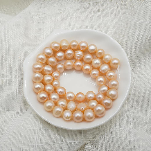 珍珠约 7~8mm 珠料 手串念珠单颗珠子散珠半成品 粉珍珠 商品图1