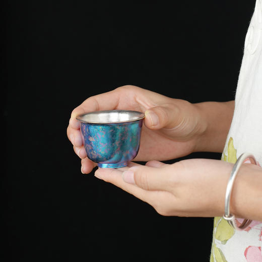 纯钛铃铛杯/双层冰花小茶杯户外彩色钛杯露营纯钛旅行茶具主人杯 商品图4