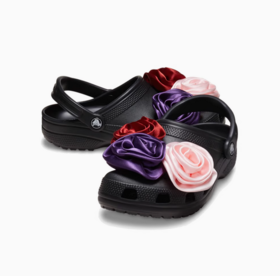 CROCS洞洞鞋 经典玫瑰Clog 黑色210388-001