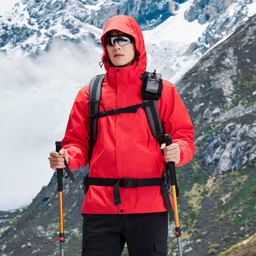 【游隼单层冲锋衣雪裙版小码】拓路者东丽户外登山服防水外套连帽带单冲！ 商品图1