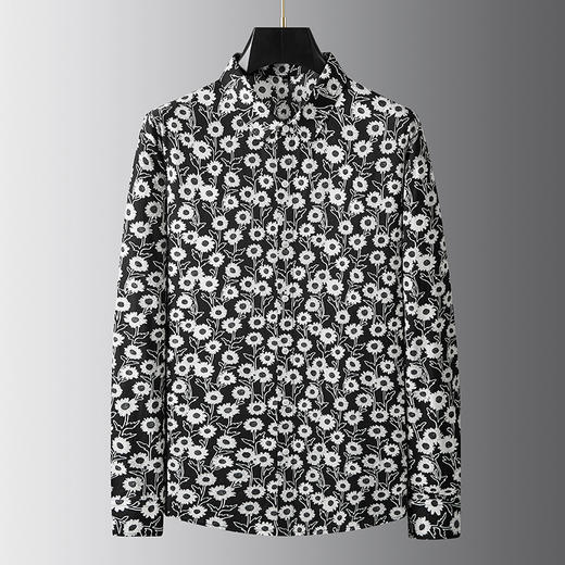 【100%棉】【新款DDA】大依优型大码花衬衫长袖衬衫翻领加肥加大肥佬休闲商务宽松透气上衣 商品图0