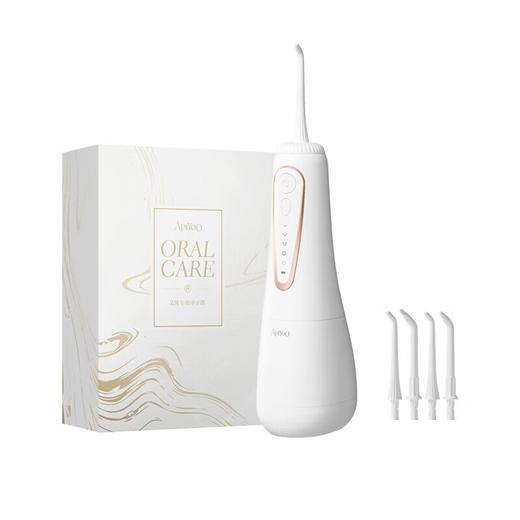 ApiYooApiYoo艾优电动冲牙器水牙线家用便携式清洁口腔齿缝洗牙正畸专用 全新升级4个喷头 珠光白【3秒渐强+5种模式】 商品图0
