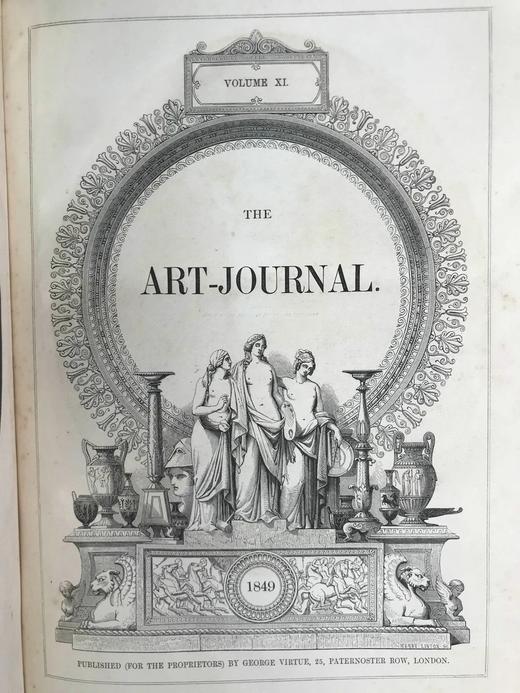 33*25cm！1849年 艺术杂志 数百幅版画插图 真皮精装大16开 商品图2