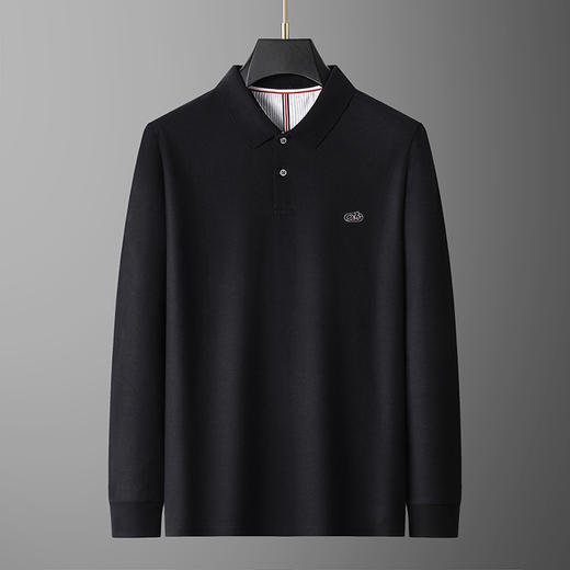【100%丝光棉】【新款DG】大依优型大码长袖Polo衫翻领加肥加大肥佬休闲宽松透气上衣打底 商品图5