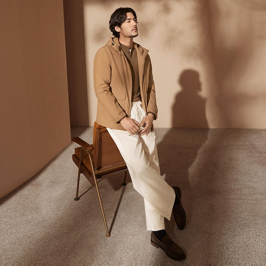 【中华立领】柒牌男装棉服外套2024冬季新款时尚休闲厚款连帽棉衣	127E71470 商品图3