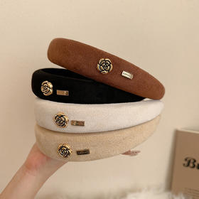 鹿鹿推荐 • 美拉德复古山茶花发箍 洗脸发饰