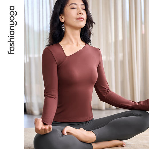 FC14356优雅斜领长袖 商品图6