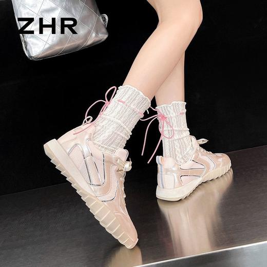 ZHR则则网面透气阿甘鞋女2024新款百搭平底运动休闲鞋轻便德训鞋 商品图9