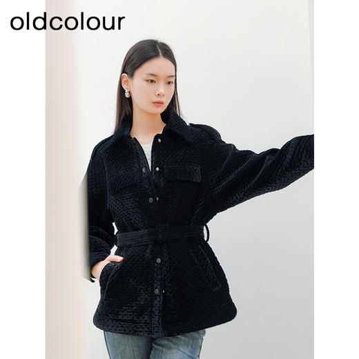 oldcolour秋冬新款宽松系带收腰休闲百搭外套女P440401A1 商品图1