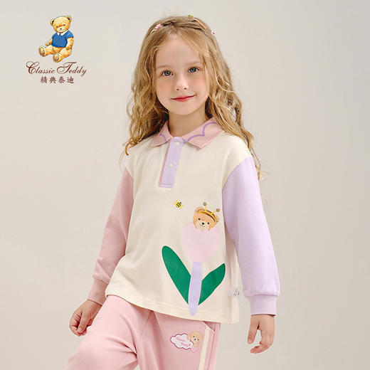 【90-130】【精典泰迪】女童春秋POLO衫翻领长袖T恤 商品图0