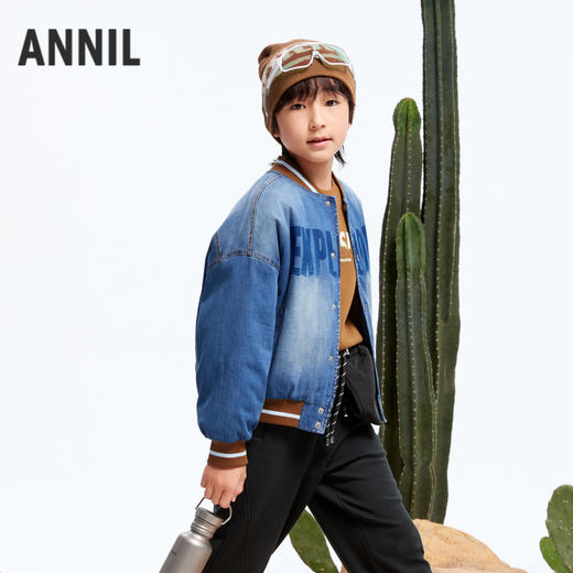 男童棒球领牛仔棉衣冬季新款安奈儿童装实体店同款AB445768 商品图2