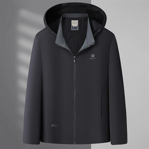 【可拆卸帽】【新款DSZ】大依优型大码男装连帽夹克加肥加大休闲夹克胖子宽松外套上衣户外 商品图1