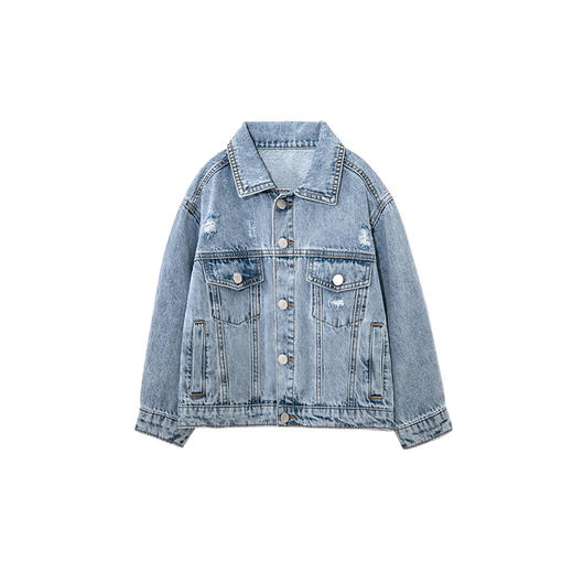 笛莎千与男童2024秋季新款休闲复古水洗牛仔外套 商品图4