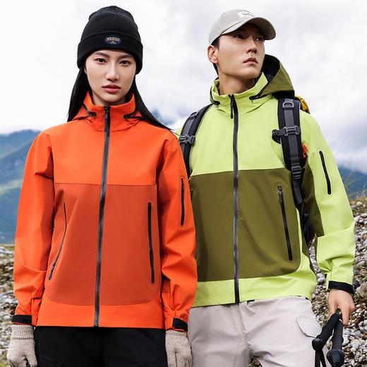 自由基地轻量耐磨新款拼色薄款冲锋衣可拆卸帽款防风雨多色男女款 NMJ-2011 商品图0