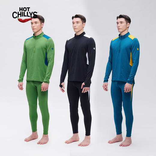 Hotchillys热椒8k保暖磨毛男士拉领上衣速干透湿滑雪功能内衣裤HCA9417/9415 商品图5