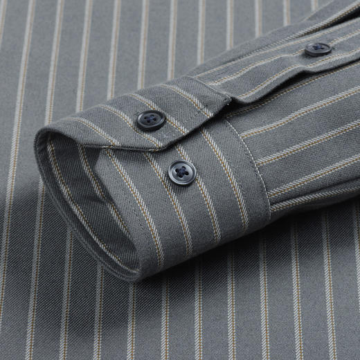 【羊毛混纺 加绒保暖】罗蒙男士秋冬长袖衬衫翻领保暖通勤舒适衬衣百搭休闲款 商品图4