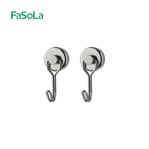 FaSoLa磁吸挂钩冰箱磁铁免打孔无痕磁力粘钩入户门后钥匙钩可旋转 商品图5